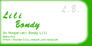 lili bondy business card
